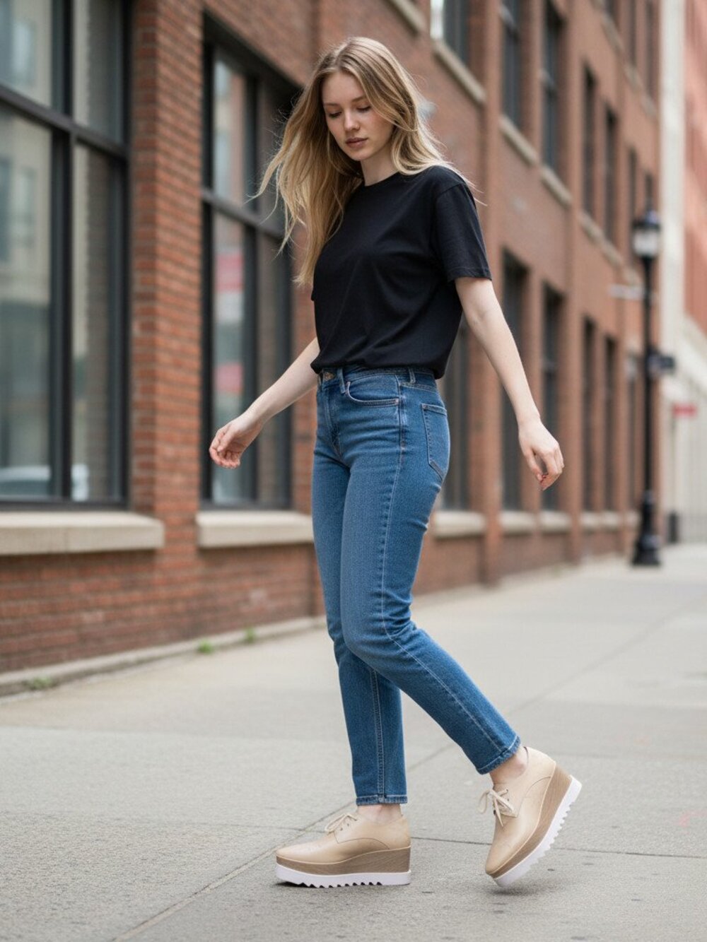 STELLA McCARTNEY Elyse Star Wood Platform Oxford 40/10 - $970